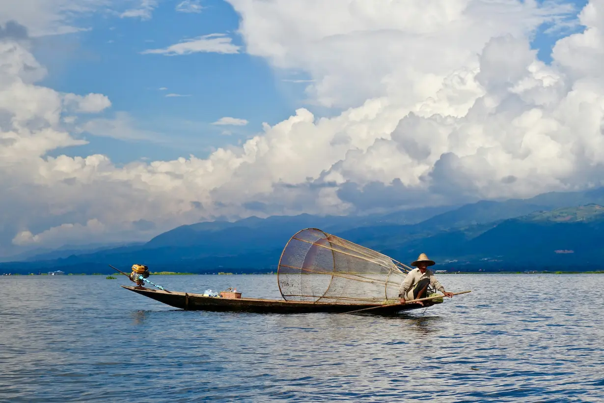Mercados flotantes del Lago Inle